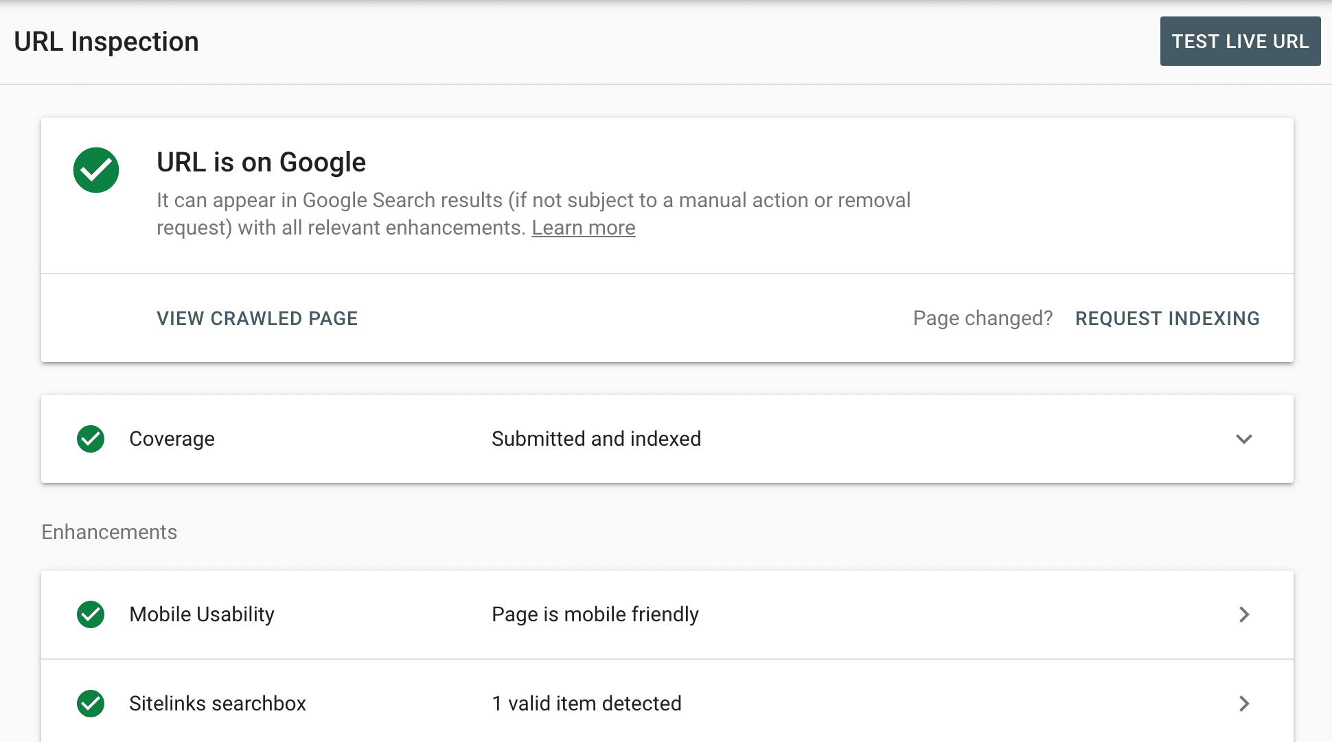 Google Search Console Request Indexing
