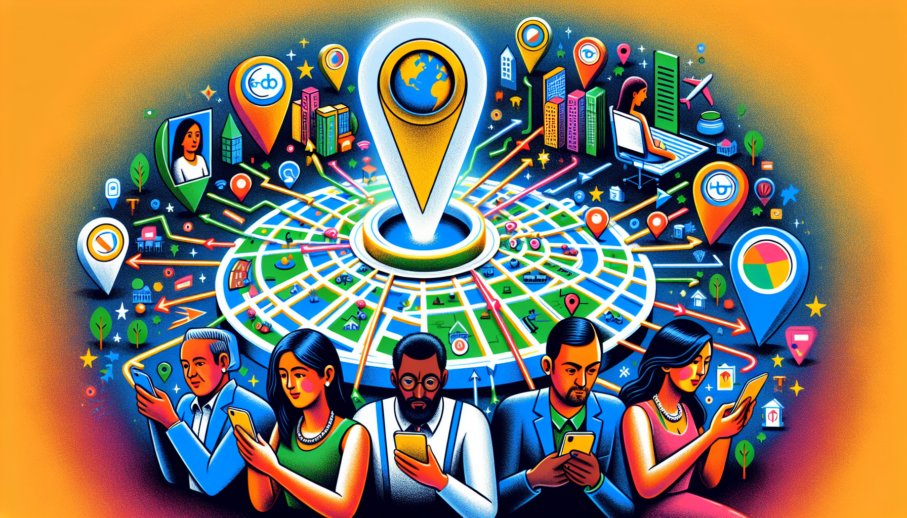 An infographic showing the relationship between geotagging and local search SEO.